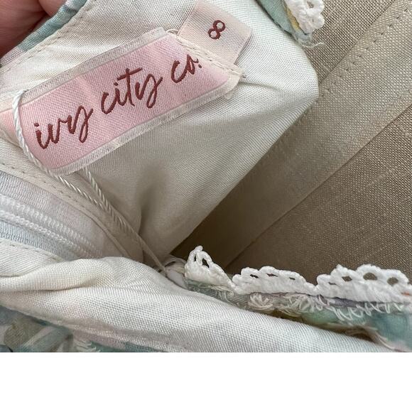 Ivy City Co Penny Tank Midi Dress Floral Print Eyelet Multicolor Size US 8 - Picture 12 of 15